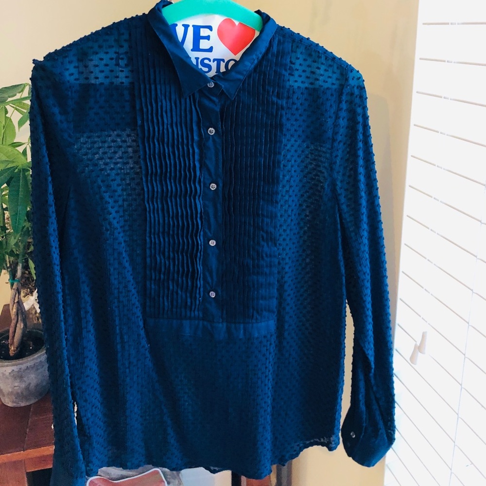 JCREW navy blue blouse